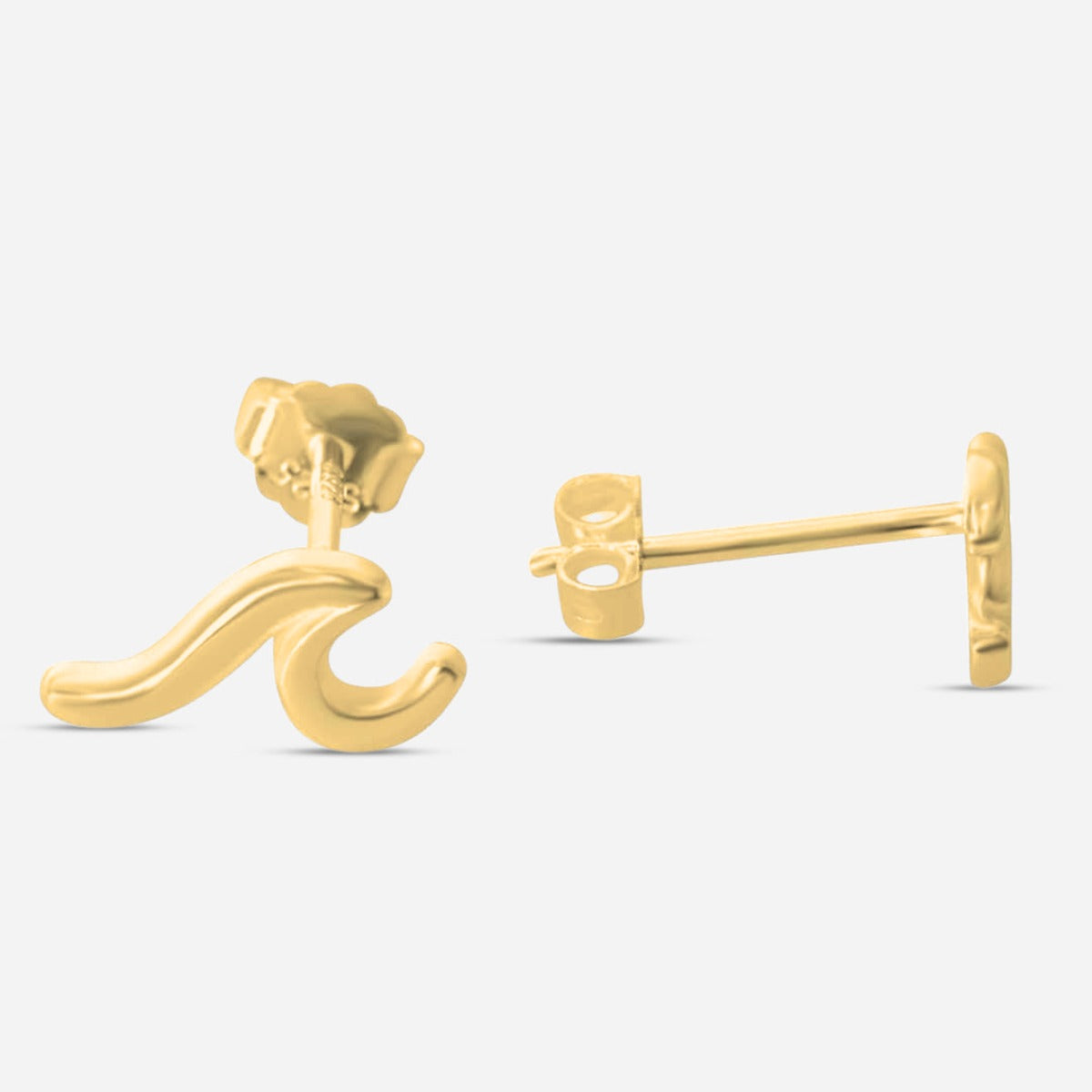 Ear Studs Wave - silver