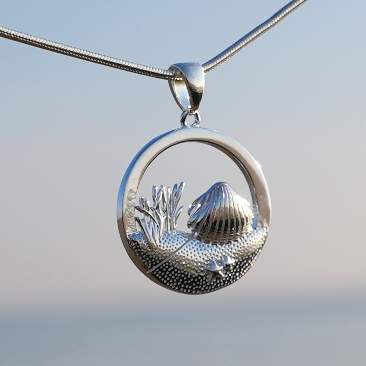 Shell round / Dune - Silver