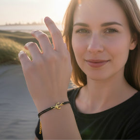 Lederarmband "Küstenanker" - Gold