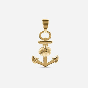 Anchor with shell - gold