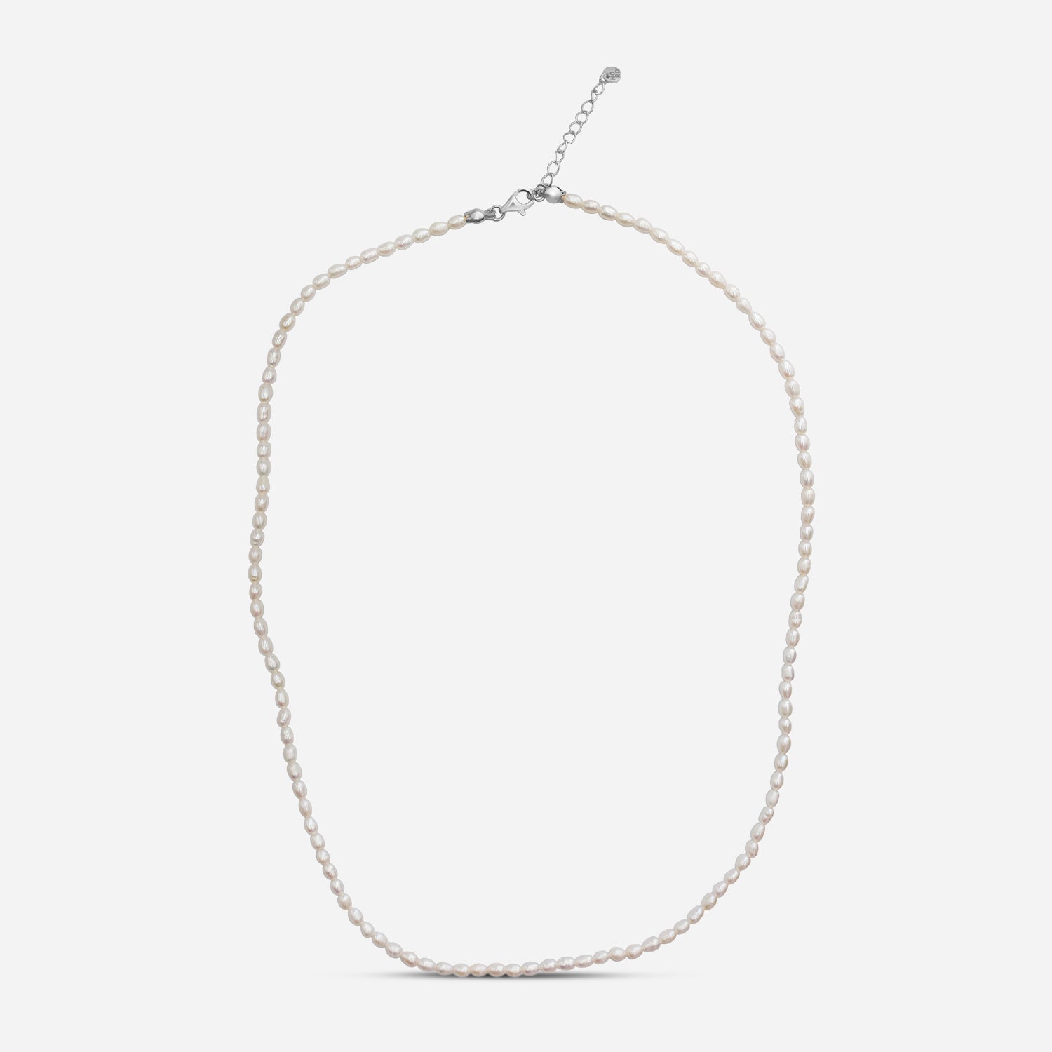 Pearl necklace "Marina" - Silver
