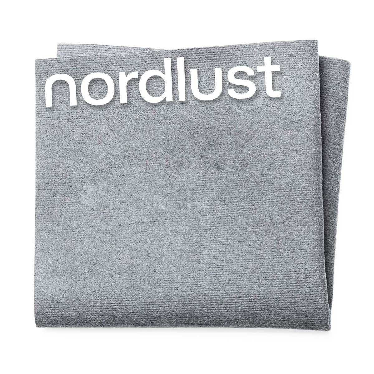 Graues Schmuck-Putztuch für Ketten, Anhänger, Ohrringe und Armbänder, Text nordlust