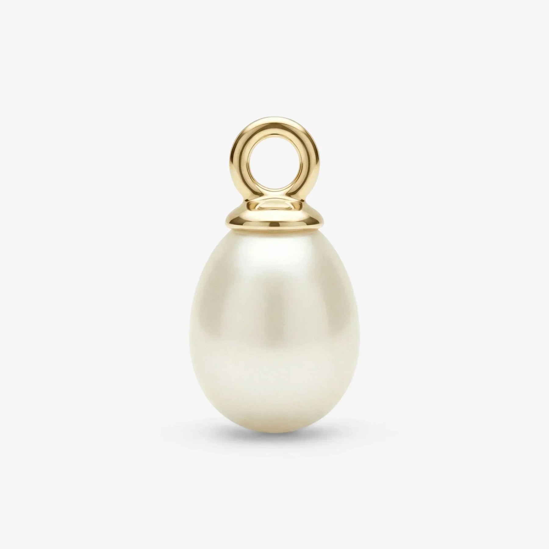 Anhänger mit weißer Perle und goldener Fassung, minimalistisches Schmuckdesign