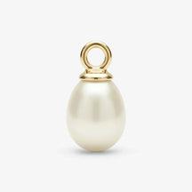 Anhänger mit weißer Perle und goldener Fassung, minimalistisches Schmuckdesign