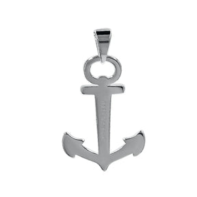 Silberner Anker Anhänger maritimer Schmuck für Ketten, rechteckige Form, glänzend