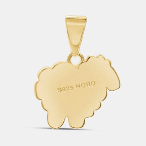 Vergoldeter Schaf-Anhänger in Schaf-Form, S925 NORD Gravur, maritimer Schmuck