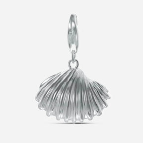 Silbernes Armband mit Herzmuschel-Anhänger, maritimer Schmuck, Muschel-Design