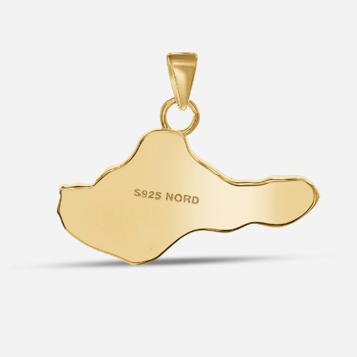 Goldener Insel-Hooge-Anhänger aus 925er Silber, glänzender maritimer Schmuck