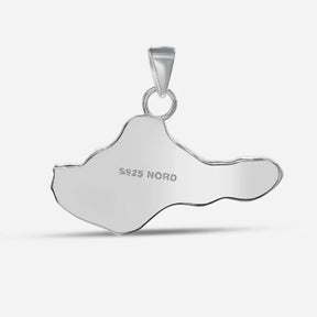Silberner Insel-Hooge-Anhänger aus 925er Silber mit Gravur, maritimer Schmuck