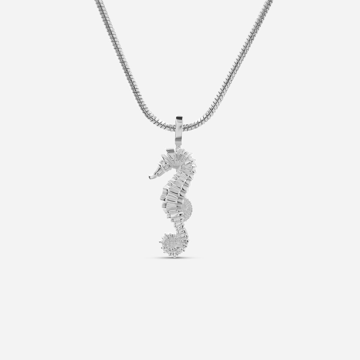 Kids necklace "Seahorse" - silver