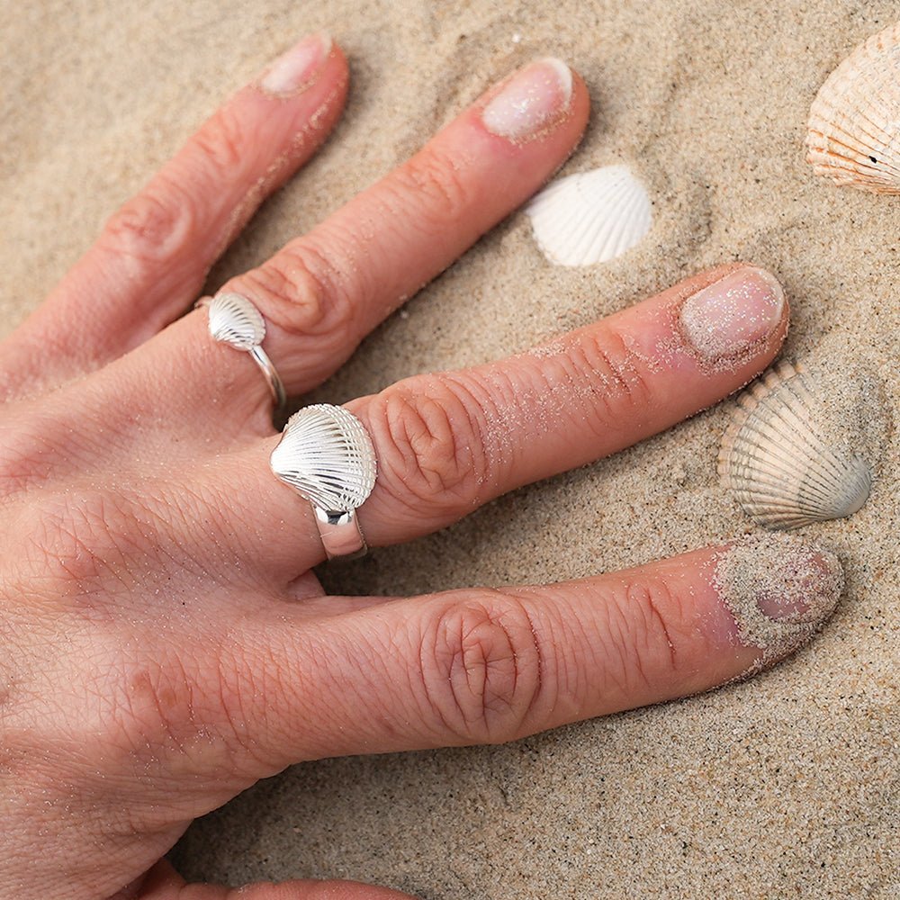 Muschelring groß - deine Stranderinnerung - Silber - Nordlust®