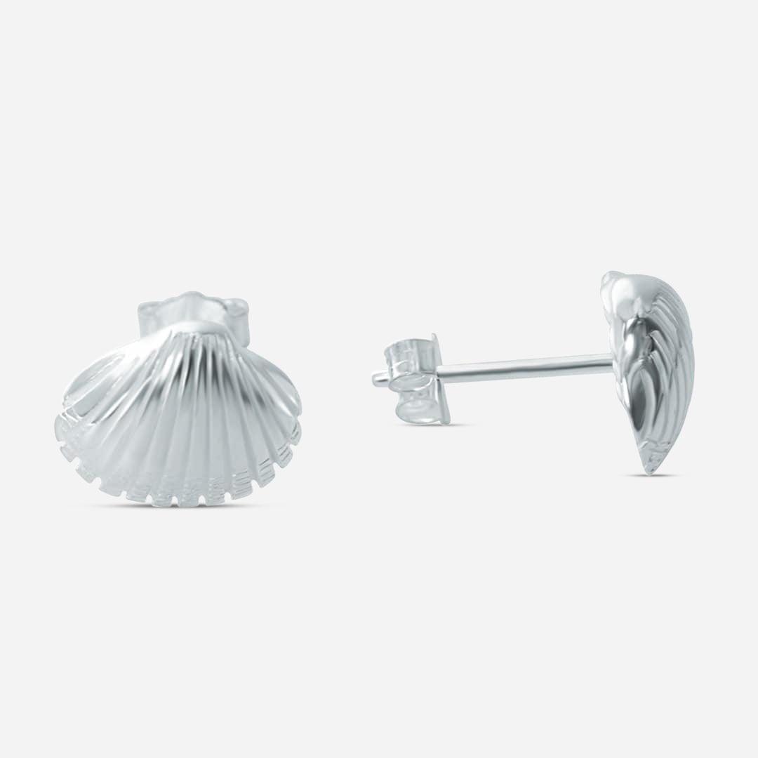 Ear Studs Cockle - silver