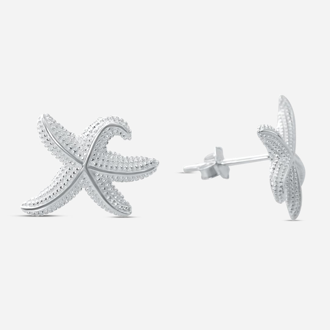 Ear Studs Starfish - silver