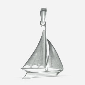 Segelboot Anhänger aus Silber, maritimer Schmuck, filigranes Segelboot Design