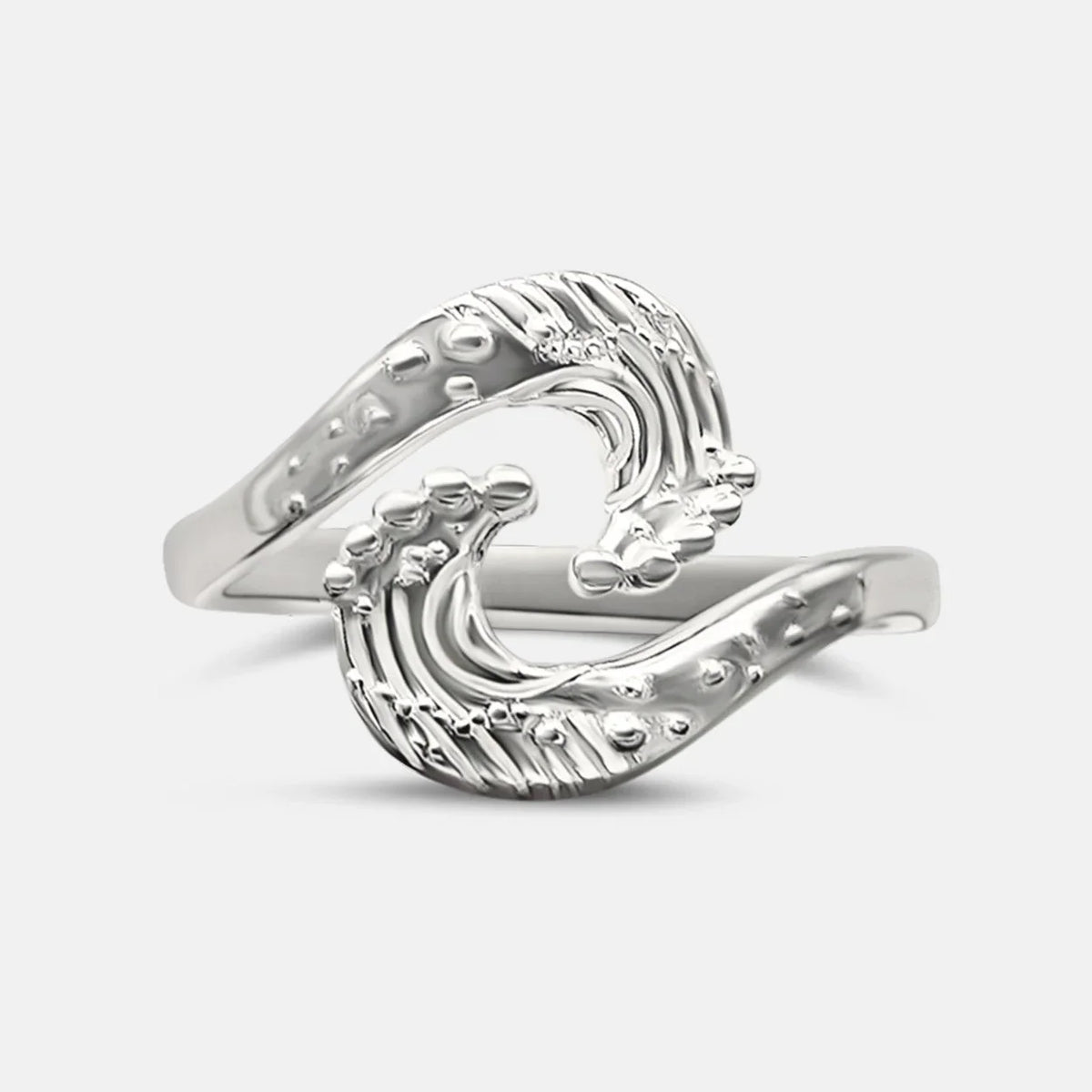 Silberner Ring in Wellenform, maritimer Schmuck, inspiriert von Meer und Strand