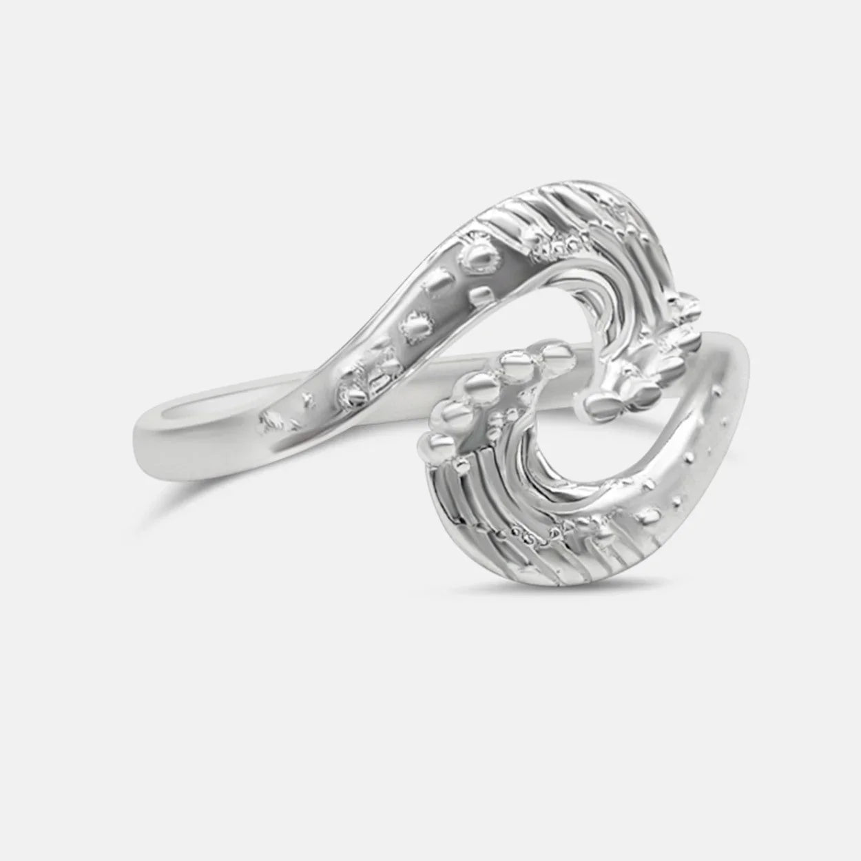 Silberring mit doppeltem Wellenmotiv, maritimer Schmuck, Meer Design